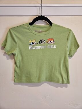 Cartoon Network Powerpuff Girls Light Green Crop Top